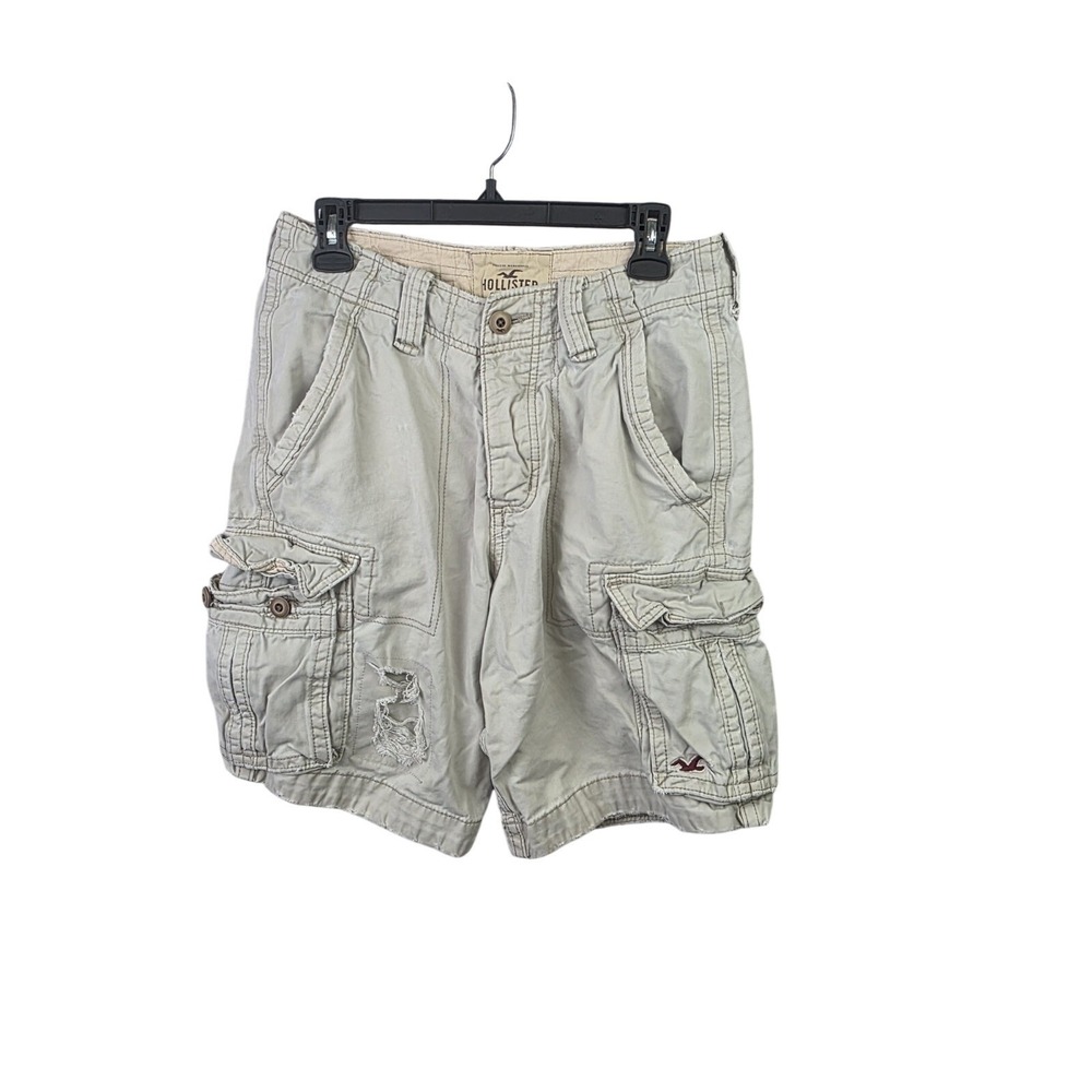 Y2K Hollister Cargo Shorts Mens 28  Distressed Baggy Skate Grunge‎ Heavyweight